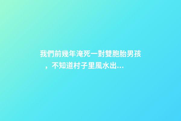 我們前幾年淹死一對雙胞胎男孩，不知道村子里風水出了什么問題導